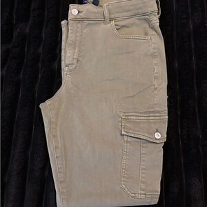 American Eagle Outfitters Cargo Pants Washed Olive Green